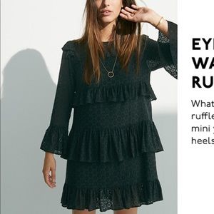 Madewell Black Eyelet Ruffle Dress